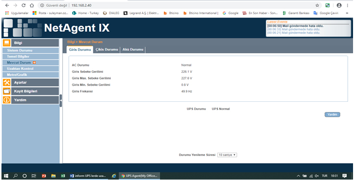İnform UPS lerde Uzaktan İzleme