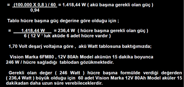 Kesintisiz Güç Kaynağı süre hesaplaması